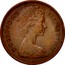 UK New Penny 1/2 Elizabeth II 1976 KM# 914 D∙G∙REG∙F∙D∙1975 ELIZABETH∙II coin obverse