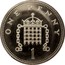 UK One Penny 25th Anniversary of Decimal Currency 1996 Proof KM# 935b ONE PENNY 1 coin reverse
