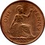 UK One Penny Elizabeth II 1953 KM# 883 + ELIZABETH II DEI GRA:BRITT:OMN:REGINA F:D: coin obverse