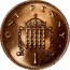 UK One Penny Elizabeth II 1984 Proof KM# 927 ONE PENNY 1 coin reverse