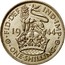 UK One Shilling English crest 1944 KM# 853 ∙FID∙DEF∙IND∙IMP∙ *YEAR* ∙ONE∙SHILLING∙ coin reverse