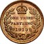 UK One Third Farthing George V 1913 KM# 823 ONE THIRD FARTHING 1913 coin reverse