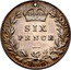 UK Six Pence Edward VII 1902 KM# 799 SIX PENCE *YEAR* coin reverse