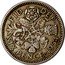 UK Six Pence Elizabeth II (1st portrait) 1954 KM# 903 FID∙ DEF∙ SIX PENCE∙*YEAR* E.F C.T coin reverse