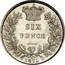 UK Six Pence Victoria 1871 KM# 751.1 SIX PENCE coin reverse