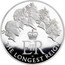 UK Ten Pounds The Longest Reigning British Monarch 2015 British Royal Mint Proof KM# 1302 E II R ST THE LONGEST REIGN coin reverse