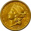 USA Twenty D. Liberty Head 1862 S KM# A74.1 LIBERTY coin obverse