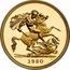 UK 1/2 Sovereign Half Sovereign - Elizabeth II 1980 Proof KM# 922 1980 B.P. coin reverse