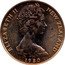 New Zealand 1 Cent Elizabeth II (2nd portrait) 1980 (l) Round O in date. Sets only KM# 31.1 ELIZABETH II NEW ZEALAND *YEAR* coin obverse