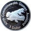 New Zealand 1 Dollar XIV Commonwealth Games Swimmer 1989 Proof KM# 69a XIVTH COMMONWEALTH GAMES, AUCKLAND 1 DOLLAR coin reverse