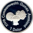 New Zealand 1 Dollar XIV Commonwealth Games WeightLifter 1989 Proof KM# 70a XIVTH COMMONWEALTH GAMES, AUCKLAND 1 DOLLAR coin reverse