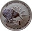New Zealand $1 North Island Brown Kiwi 2006 (w) Proof. Mintage includes 500 struck in 2008 for sets. KM# 291a $1 NORTH ISLAND BROWN KIWI coin reverse