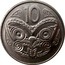 New Zealand 10 Cents Elizabeth II 1988 (c) KM# 61 10 J B coin reverse