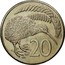 New Zealand 20 Cents Elizabeth II 1981 (l) Proof KM# 36.1 20 JB coin reverse