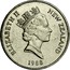 New Zealand 20 Cents Elizabeth II 1988 (l) Proof KM# 62 ELIZABETH II NEW ZEALAND *YEAR* RDM coin obverse