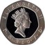 UK 20 Pence 25th Anniversary of Decimal Currency, Crowned Rose 1996 Proof KM# 939a ELIZABETH II RDM D∙G∙REG∙F∙D∙ coin obverse
