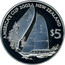 New Zealand $5 America's cup 2002 (l) Includes 500 in stamp cover KM# 272a AMERICA'S CUP 2003 NEW ZEALAND $5 coin reverse