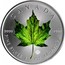 Canada 5 Dollars Green Maple Leaf 2014 CANADA 9999 9999 FINE SILVER 1 OZ ARGENT PUR coin reverse
