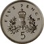 UK 5 Pence Crowned Thistle 1990 Proof KM# 937a FIVE PENCE 5 coin reverse