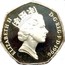 UK 50 Pence 25th Anniversary of Decimal Currency 1996 Proof KM# 940.1a ELIZABETH II D∙G∙REG∙F∙D∙1996 RDM coin obverse
