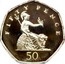 UK 50 Pence 25th Anniversary of Decimal Currency 1996 Proof KM# 940.1a FIFTY PENCE 50 coin reverse