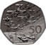 UK 50 Pence D-Day Anniversary 1994 Proof KM# 966a 50 PENCE coin reverse