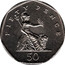 UK 50 Pence Elizabeth II (3rd portrait) small type 1997 KM# 940.2 FIFTY PENCE 50 coin reverse