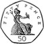 UK 50 Pence Sitting Libertine Britannia 2000 Proof KM# 991a FIFTY PENCE 50 coin reverse