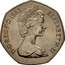 UK Fifty Pence Elizabeth II (2nd portrait) large type 1983 Proof KM# 932 D∙G∙REG∙F∙D∙1982 ELIZABETH∙II coin obverse
