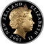 New Zealand Five Dollars Queens Jubilee - Royal Sceptre 2002 (l) Proof. 100 pieces were housed in a stamp cover KM# 151 NEW ZEALAND ELIZABETH II 2002 IRB coin obverse