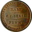 New Zealand Half Penny Dease E. F. - Hall H. J. - Christchurch (1857) KM# Tn26 WHOLESALE & RETAIL DRAPERY WARERHOUSE HALF E. F. DEASE PENNY BRISBANE ST. coin obverse