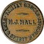New Zealand Half Penny Hall Henry J. - Christchurch (1864-1865) KM# Tn25 ∙ FAMILY GROCER ∙ H. J. HALL WINE & SPIRIT MERCHANT coin reverse