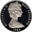 New Zealand One Dollar Chatham Island Black Robin 1984 (l) Proof KM# 54a ELIZABETH II NEW ZEALAND 1984 coin obverse