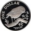New Zealand One Dollar Chatham Island Black Robin 1984 (l) Proof KM# 54a ONE DOLLAR CHATHAM ISLAND BLACK ROBIN coin reverse