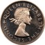 New Zealand One Florin Elizabeth II (1st portrait) 1953 Proof KM# 28.1 + QUEEN∙ELIZABETH∙THE∙SECOND coin obverse
