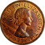 New Zealand One Penny Elizabeth II (1st portrait) 1959 KM# 24.2 + QUEEN∙ELIZABETH∙THE∙SECOND coin obverse