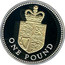 UK One Pound Royal Shield of Arms 2008 Proof ONE POUND coin reverse