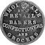 New Zealand One Penny (1857) KM# Tn72 Trade Tokens WHOLE SALE AND RETAIL BAKERS CONFECTIONERS AND GROSERS coin obverse