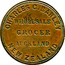New Zealand Penny Charles C. Barley 1858 KM# Tn7 CHARLES C. BARLEY WHOLESALE GROCER AUCKLAND NEW ZEALAND coin obverse