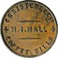 New Zealand Penny Hall H. J. - Christchurch (1864-1865) KM# Tn28 CHRISTCHURCH H. J. HALL COFFEE MILLS coin obverse