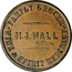 New Zealand Penny Hall H. J. - Christchurch (1864-1865) KM# Tn28 FAMILY GROCER H. J. HALL WINE & SPIRIT MERCHANTS coin reverse