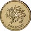 UK Pound Dragon of Wales 2000 Proof KM# 1005 ONE POUND coin reverse