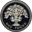 UK Pound English Oak 1987 Proof KM# 948a ONE POUND coin reverse