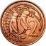 New Zealand 2 Cents Elizabeth II (2nd portrait) 1967 KM# 33 2 coin reverse
