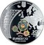 Ukraine 20 Hryven UEFA Euro 2012 Final Tournament 2011 Proof KM# 640 НАЦІОНАЛЬНИЙ БАНК УКРАЇНИ 20 ГРИВЕНЬ 2011 UEFA EURO2012™ POLAND-UKRAINE 2008 2004 2000 1996 1992 1988 1984 1980 1976 1972 1968 1964 1960 coin obverse