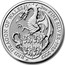 UK 5 Pounds Queen's Beasts The Dragon 2017 RED DRAGON OF WALES 2 OZ FINE SILVER 999.9 2017 JC coin reverse