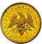 USA Half Eagle Norris, Gregg & Norris Half Eagle 1849 KM# 41.3 CALIFORNIA GOLD WITHOUT ALLOY coin obverse