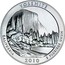 USA Quarter Dollar Yosemite National Park, CA 2010 KM# 491 YOSEMITE CALIFORNIA E PLURIBUS UNUM coin reverse