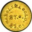 USA 1 Dol California Gold A. Bechtler (1842-52) KM# 83.1 CAROLINA GOLD. 21C. 27. G. coin reverse