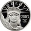 USA $10 American Eagle 2003 W Proof KM# 351 LIBERTY 2003 IN GOD WE TRUST E PLURIBUS UNUM coin obverse